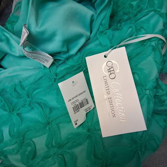 Cato Collection Limited Edition Chic Textured Green Blouse Size M - Picture 3 of 16